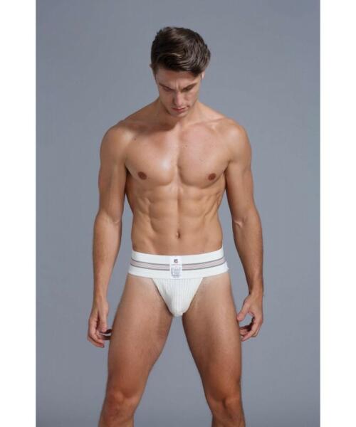 European Classic Design High-Rise White Jockstrap - White