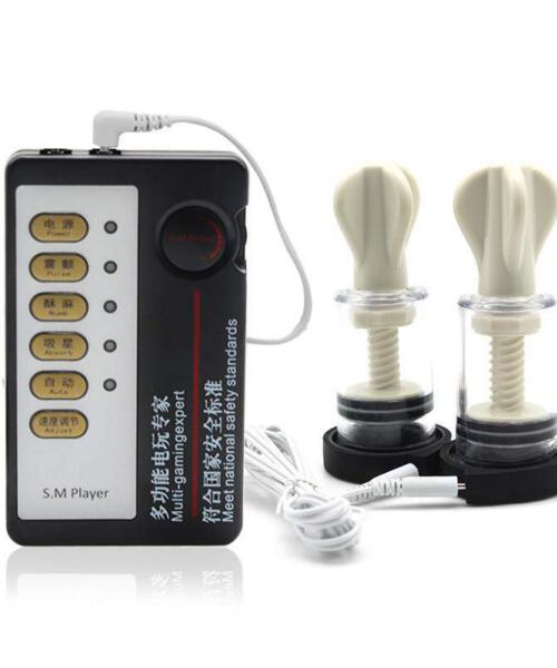 Electronic Pulse Shock Nipple Suckers Climax Stimulator