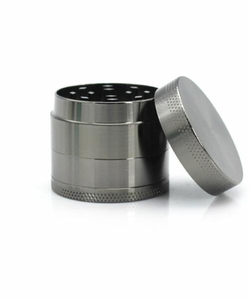 40mm 4 Part Zinc Alloy Tobacco Weed Grinder - Silver