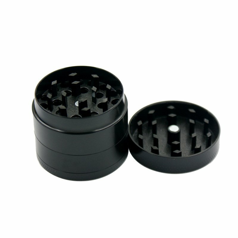 40mm 4 Part Zinc Alloy Tobacco Weed Grinder - Black