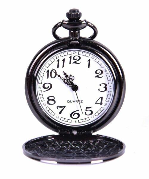 Classic Smooth Steel Pocket Watch - Dark
