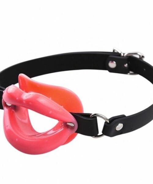 Erotic Fetish Rubber Lips O Ring Open Mouth BJ Gag