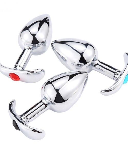 Stainless Steel Metal Anchor Butt Plug With Jewel Anal Plug