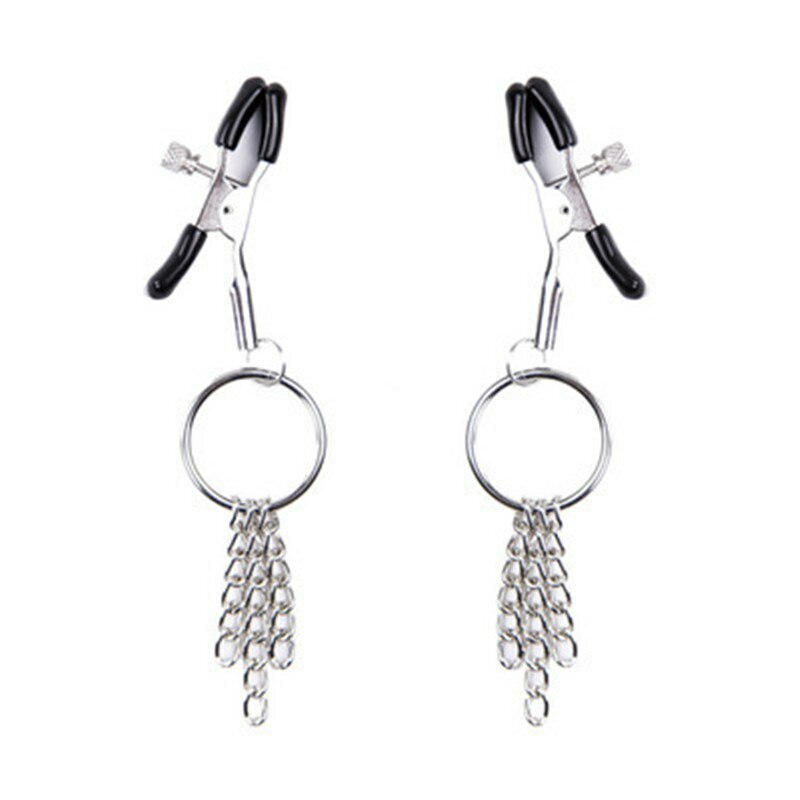 Metal Chain Link Nipple Clips Simulator Flirting (1-Pair)