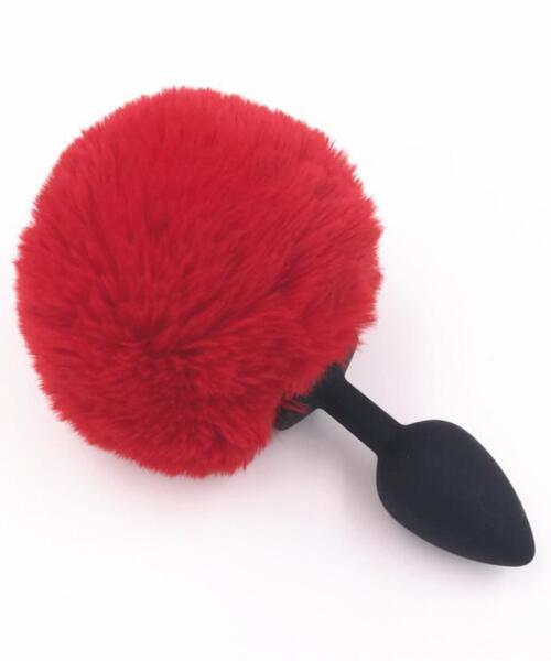 Fluffy Bunny Tail Silicone Butt Plug