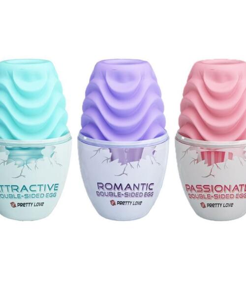 Pretty Love Double Sided Textured Egg Masturbator
