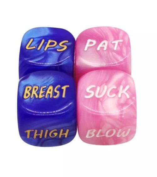 Pink and Blue Lovers Sex Dice (Pair)