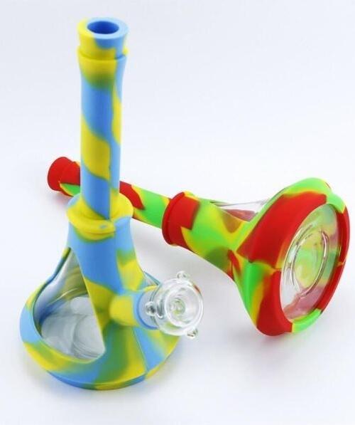 Silicone Beaker Bong With Silicone Stem and Bowl