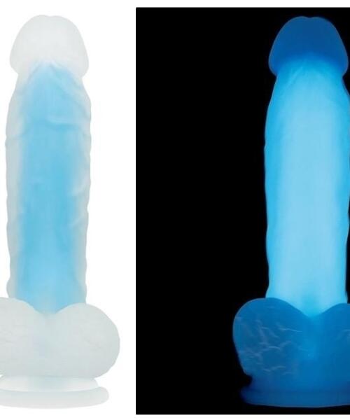 Luminous Glow In The Dark Blue Double Layer Dildo