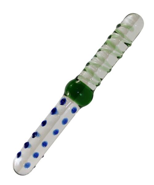 Threaded Dragon Crystal Pyrex Glass Massager