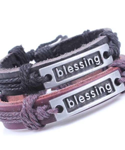 Unisex Blessing Leather Bracelet