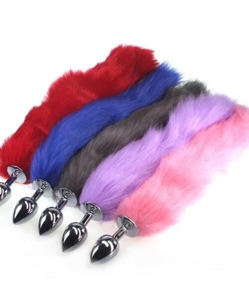 Fetish Play Metal Anal Plug Fox Tail