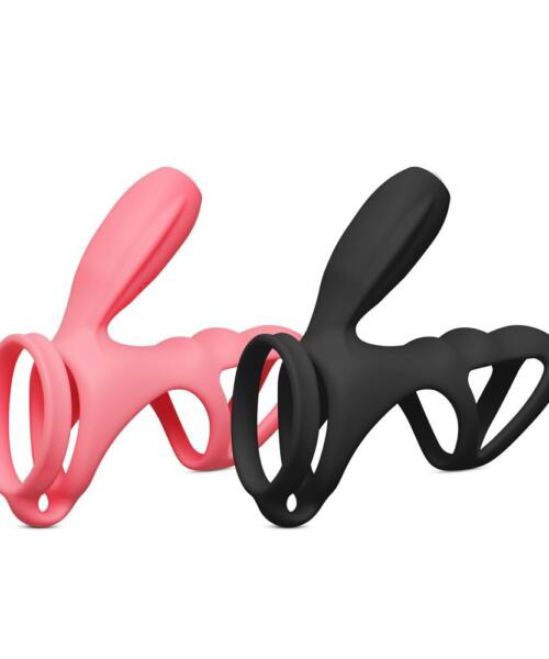​Erection Gripper Dual Cock & Balls Vibrating​ Penis Ring