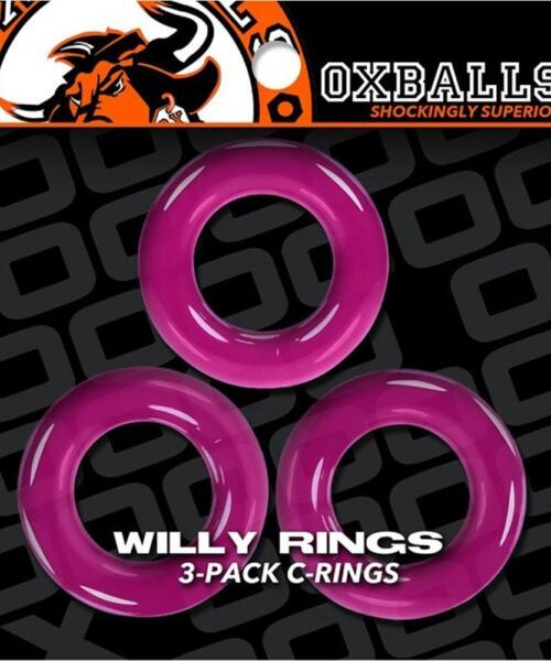 Oxballs Willy Rings 3 Pack - Hot Pink | Police Blue
