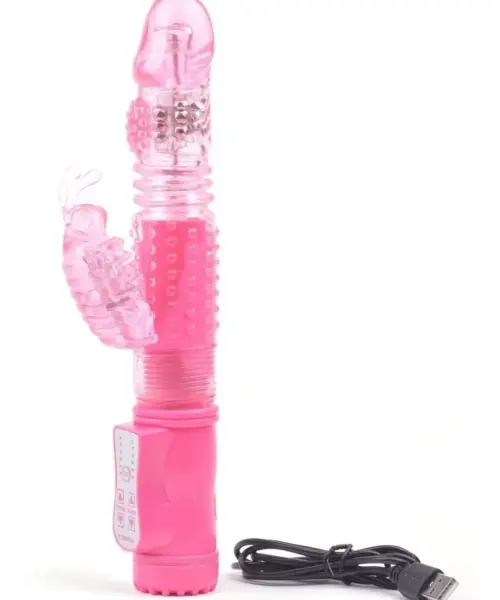 Thrusting Butterfly Pearls Rechargeable G Spot Vibrator