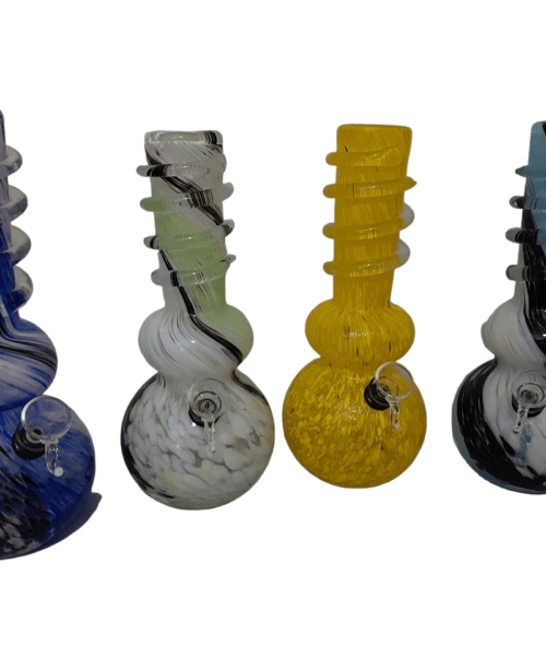 ​Glass Bubble Base Water Bong - Medium 25cm