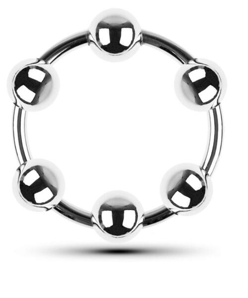 Metal Cock Ring with 6 Balls