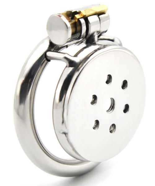 Flat Button Stainless Chastity Cage