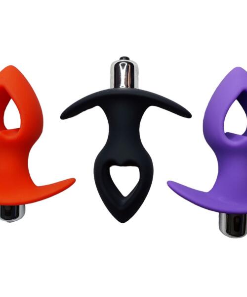 Heart Hollow Shaped Anal Vibrator - Vibrating Butt Plug