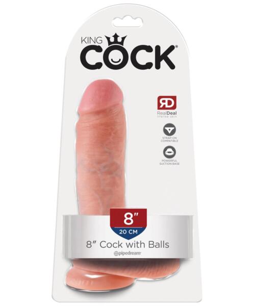 King Cock 8 Inch with Balls - Light