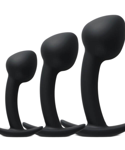 3-Piece Curved Silicone Anal Plug Set
