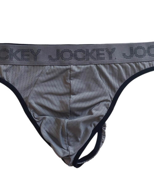 Jockey Men's G-string - Grey Stripes