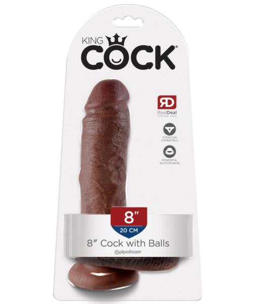 King Cock 8 Inch with Balls - Dark