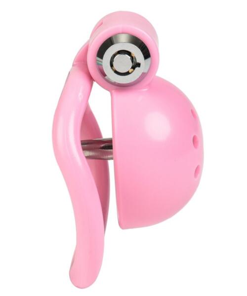 Pink Dome Chastity Cage With Catheter