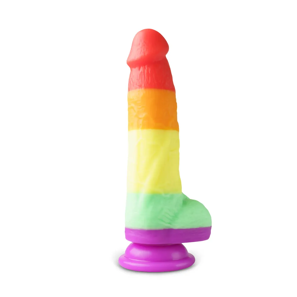 Rainbow Alien Dildo with Suction Cup