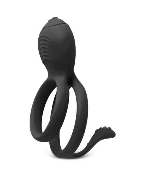 Dual Cock & Balls Vibrating​ Penis Rings With Teasing Tail