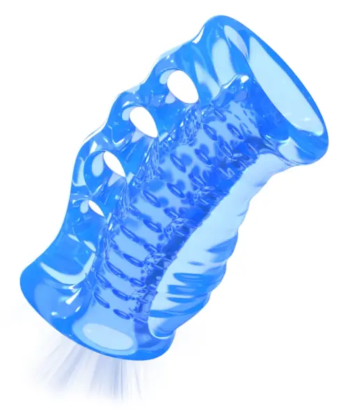 Blue Male Masturbator Stroker with Fingle Holes