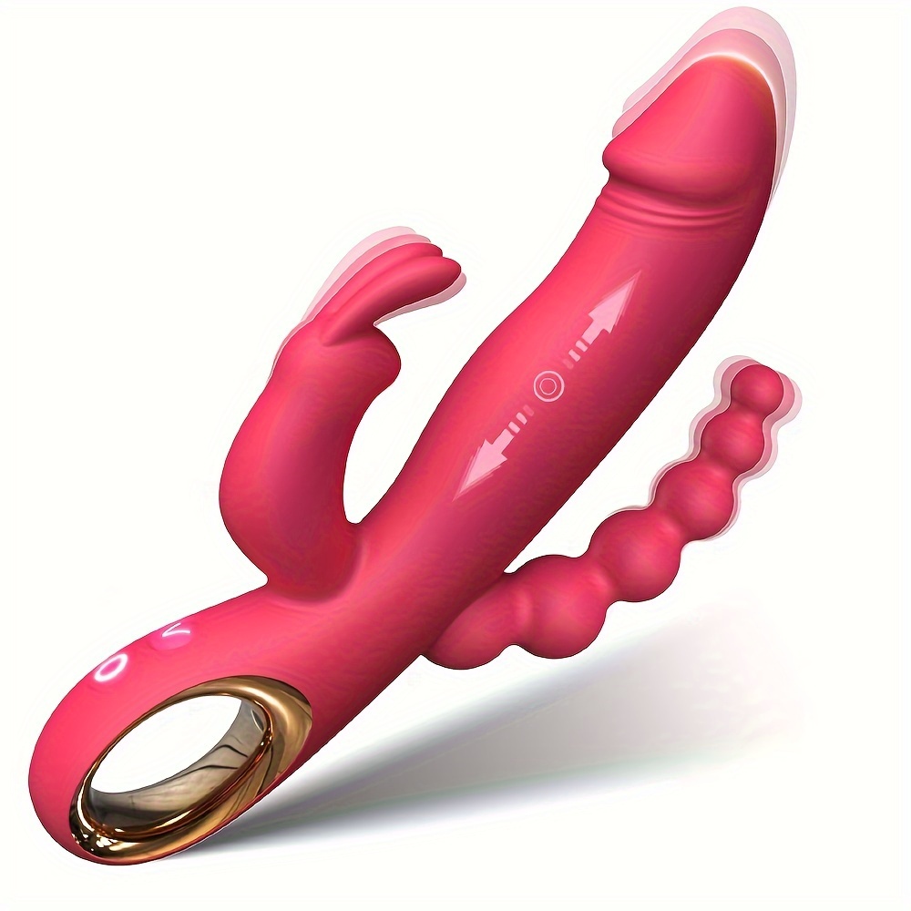 10 Vibrating Modes Silicone Thrusting Dildo Rabbit Vibrator - Image 3
