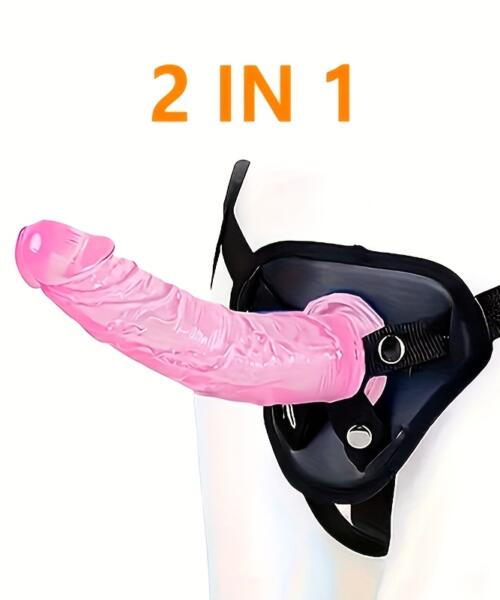 2pcs Wearable Buckle Harness with Realistic Dildo