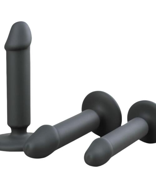 Black 3-Piece Silicone Dildo Set